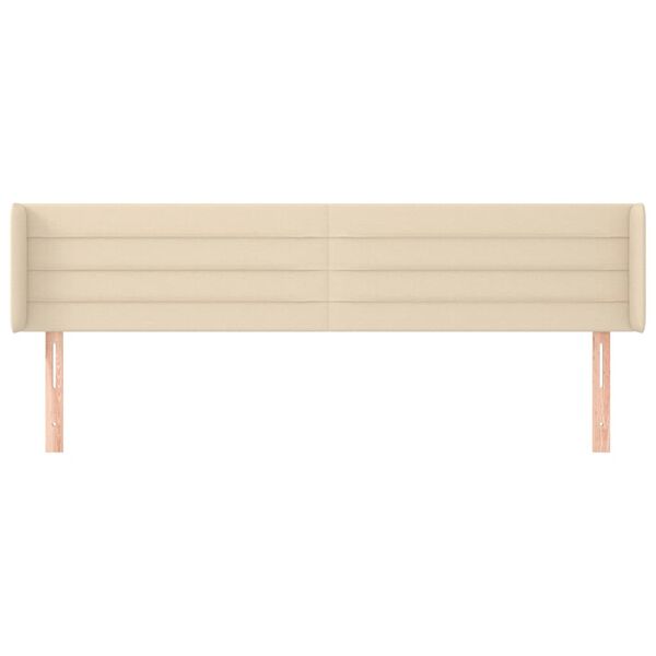 vidaXL T&ecirc;te de lit avec oreilles Cr&egrave;me 163x16x78/88 cm Tissu