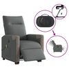 vidaXL Fauteuil inclinable de massage &eacute;lectrique Gris fonc&eacute; Tissu