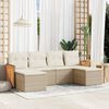 vidaXL Salon de jardin avec coussins 6 pcs beige r&eacute;sine tress&eacute;e