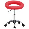 vidaXL Chaise de travail roulante Rouge Similicuir