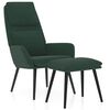 vidaXL Chaise de relaxation avec tabouret Vert fonc&eacute; Tissu