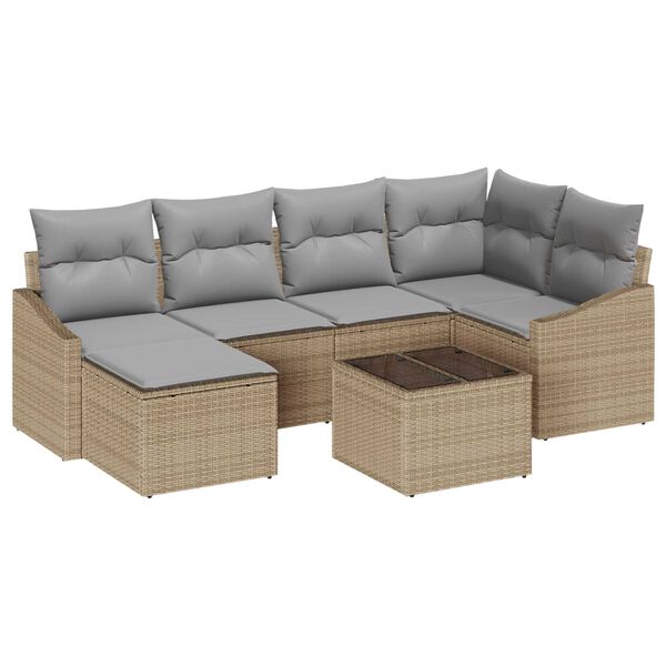vidaXL Ensemble de salle &agrave; manger pour jardin avec coussin 7 pcs