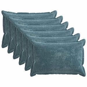 vidaXL Housse de coussin 6 pcs HOUTEN Bleu 50 x 70 cm Tissu Chenille