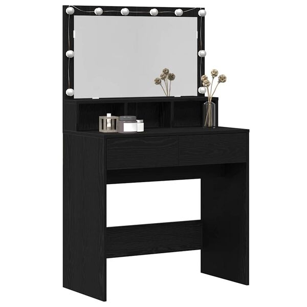vidaXL Table de Toilette avec tiroir Chêne noir 80 x 41 x 134,5 cm