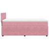 vidaXL Sommier &agrave; lattes de lit avec matelas Rose 100x200 cm Velours