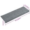 vidaXL Tapis d'escalier autocollants vidaXL, 20 pièces, 65 x 21 x 4 cm, gris clair, bord rectangulaire