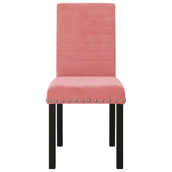 vidaXL Chaises &agrave; manger lot de 4 rose velours