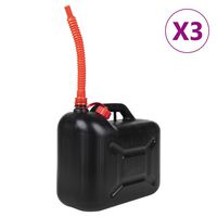 vidaXL Bidon de carburant avec bec flexible 3 pcs noir 20 L plastique