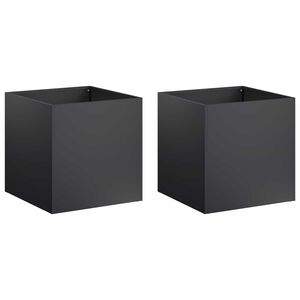 vidaXL Cache-pot de jardin 2 pc Noir 25 x 25 x 25 cm