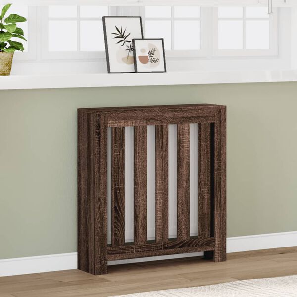 vidaXL Cache-radiateur ch&ecirc;ne marron 78x20x82 cm bois d'ing&eacute;nierie