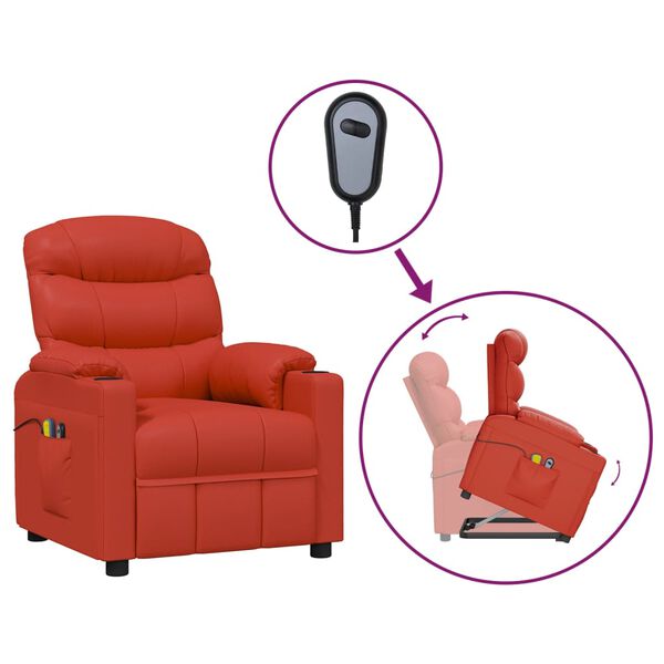 vidaXL Fauteuil de massage Rouge Similicuir