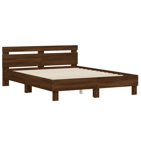 vidaXL Cadre de lit sans matelas ch&ecirc;ne marron 140x190 cm