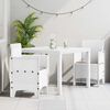 vidaXL Ensemble de salle à manger pour jardin 3 pcs Blanc Rattan Polt