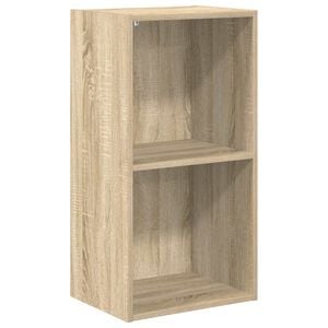 vidaXL Biblioth&egrave;que &agrave; 2 niveaux Ch&ecirc;ne sonoma Bois d&rsquo;ing&eacute;nierie