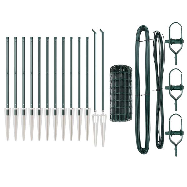 vidaXL Cl&ocirc;ture avec poteau Vert 0,4 x 25 m Acier et PVC