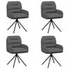 vidaXL Chaises de salle &agrave; manger pivotantes 4 pc Simili cuir Gris