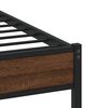 vidaXL Cadre de lit en m&eacute;tal sans matelas ch&ecirc;ne marron 107x203 cm