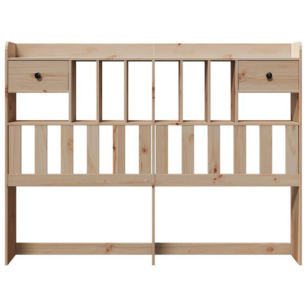 vidaXL T&ecirc;te de lit avec rangement 140 cm bois massif de pin