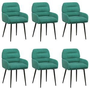 vidaXL Chaises de salle &agrave; manger 6 pc Velours Turquoise
