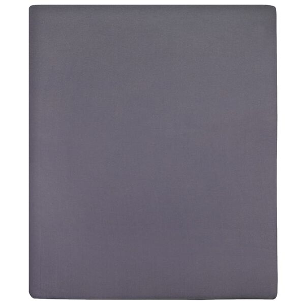 vidaXL Draps-housses Jersey 2 pcs Anthracite 90x200 cm Coton