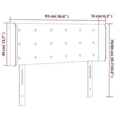 vidaXL Tête de lit avec oreilles Taupe 93x16x78/88 cm Tissu