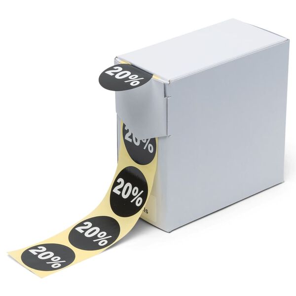 rillprint Autocollants de remises 250 pcs x 5 rouleaux Noir et blanc