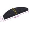 vidaXL Tapis d'escalier autocollants 10 pi&egrave;ces 65 x 21 x 4 cm Noir Demi-rond Grand