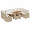 vidaXL Ensemble de canapé de jardin 10 pcs Beige Poly rotin