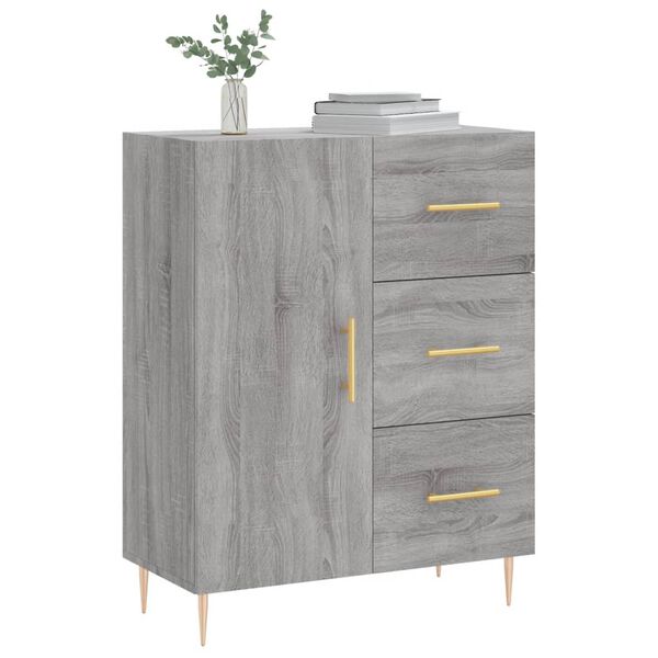 vidaXL Buffet sonoma gris 69,5x34x90 cm bois d'ing&eacute;nierie