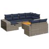 vidaXL Salon de jardin 11 pcs avec coussins gris r&eacute;sine tress&eacute;e