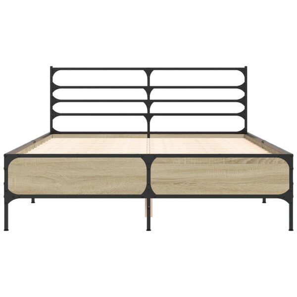 vidaXL Cadre de lit sans matelas ch&ecirc;ne sonoma 120x200 cm