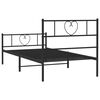 vidaXL Cadre de lit m&eacute;tal sans matelas avec pied de lit noir 75x190 cm