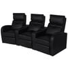 vidaXL Fauteuil inclinable &agrave; 3 places cuir synth&eacute;tique noir