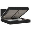 vidaXL Lit ottoman avec matelas Noir 200 x 200 cm Tissu