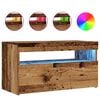 vidaXL Meuble TV avec lumi&egrave;res LED vieux bois bois d'ing&eacute;nierie