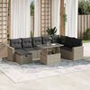 vidaXL Salon de jardin 9 pcs avec coussins gris clair r&eacute;sine tress&eacute;e