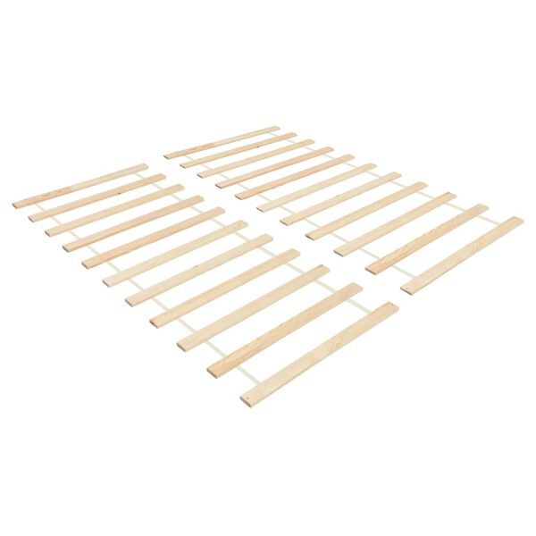 vidaXL Sommiers enroulables &agrave; 11 lattes 2 pcs 90x200 cm Pin massif