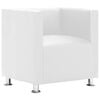 vidaXL Fauteuil cube blanc simili cuir