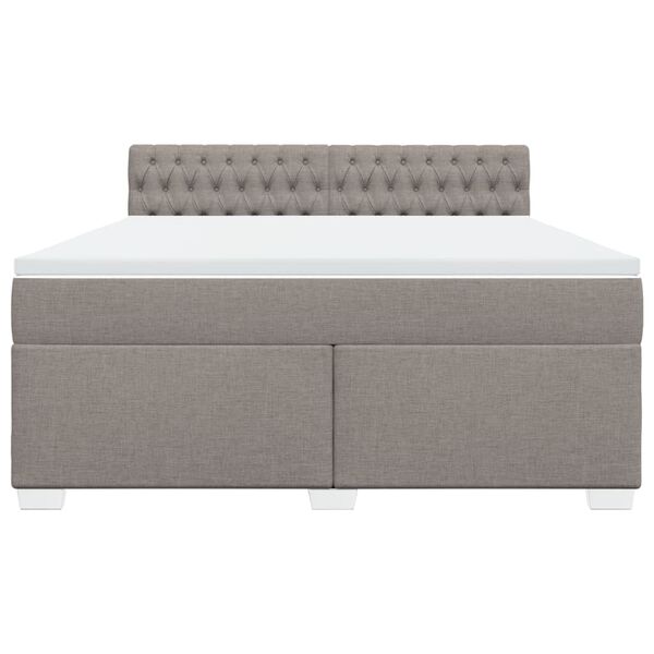 vidaXL Sommier &agrave; lattes de lit avec matelas Taupe 180x200 cm Tissu