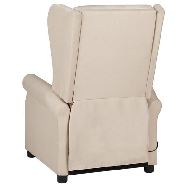 vidaXL Fauteuil inclinable Blanc cr&egrave;me Similicuir
