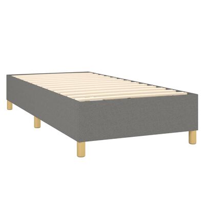 vidaXL Sommier à lattes de lit avec matelas Gris foncé 90x200 cm Tissu