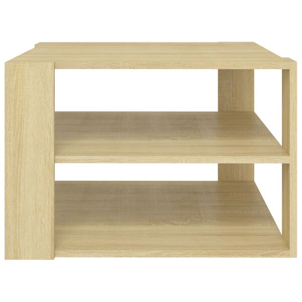 vidaXL Table basse ch&ecirc;ne sonoma 60x60x40 cm bois d'ing&eacute;nierie