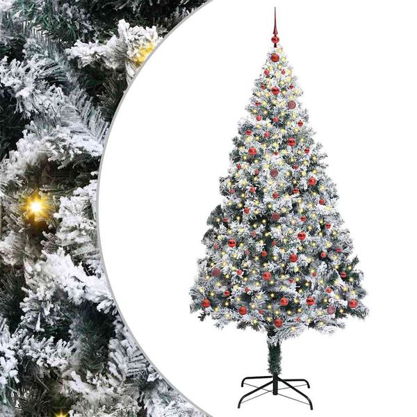vidaXL Sapin de No&euml;l artificiel Blanc 240 cm PVC, Acier et Plastique