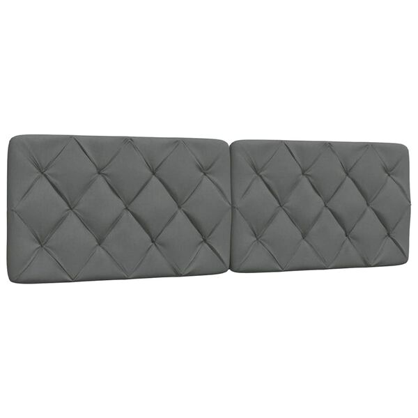 vidaXL Coussin de t&ecirc;te de lit gris fonc&eacute; 160 cm tissu
