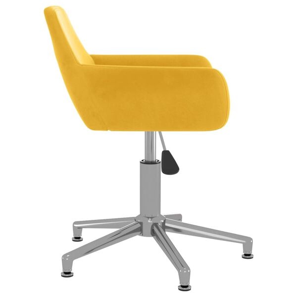 vidaXL Chaise pivotante de salle &agrave; manger Jaune Velours