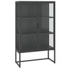 vidaXL Buffet haut Anthracite 80x35x135 cm Acier et verre trempé