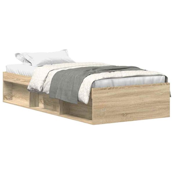 vidaXL Cadre de lit sans matelas ch&ecirc;ne sonoma 100x200 cm