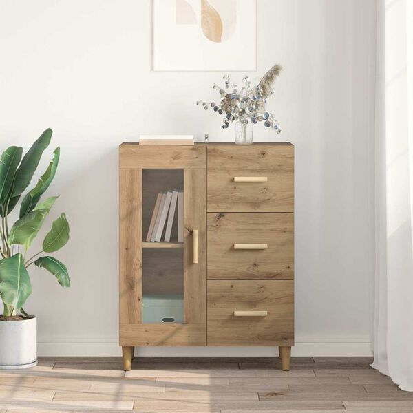 vidaXL Buffet Ch&ecirc;ne artisanal 69,5 x 34 x 90 cm Bois d'ing&eacute;nierie