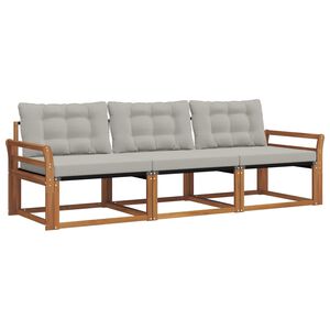vidaXL Ensemble de canap&eacute;s d'ext&eacute;rieur 3 pc Gris Naturel et Clair
