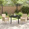 vidaXL Ensemble de salle à manger pour jardin 3 pcs Beige polyrotin